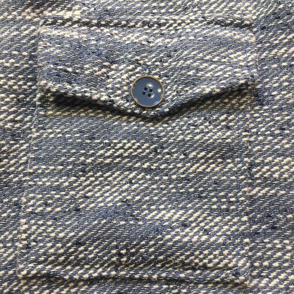 Appleseed’s blue woven open front jacket sz L - Picture 3 of 8